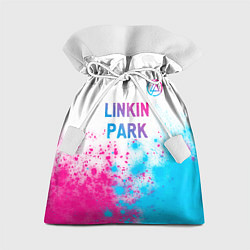 Мешок для подарков Linkin Park neon gradient style посередине, цвет: 3D-принт