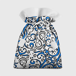 Мешок для подарков Синие кружевные узоры, цвет: 3D-принт