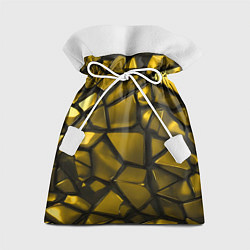 Мешок для подарков Золотые хромированные осколки, цвет: 3D-принт