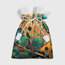 Мешок для подарков Вдохновение Климтом - изумрудная абстракция с круг, цвет: 3D-принт