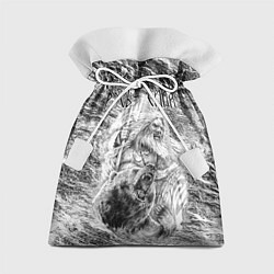 Мешок для подарков Воин с топором и медведь, цвет: 3D-принт