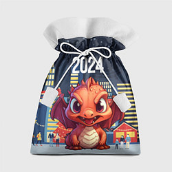 Мешок для подарков Рыжий дракон 2024, цвет: 3D-принт