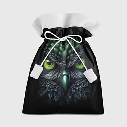 Мешок для подарков Грозная зеленая сова, цвет: 3D-принт