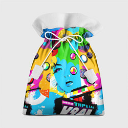 Мешок для подарков Girls face - pop art, цвет: 3D-принт