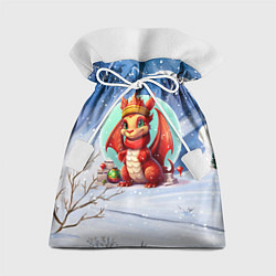 Мешок для подарков Заснеженный дракон 2024, цвет: 3D-принт