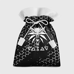 Мешок для подарков Ведьмак лого текстура соты, цвет: 3D-принт