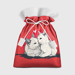 Мешок для подарков Влюбленные белые кошечки, цвет: 3D-принт