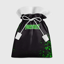 Мешок для подарков Fortnite зеленый краски лого, цвет: 3D-принт