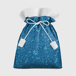 Мешок для подарков Школьный синий паттерн, цвет: 3D-принт