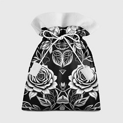 Мешок для подарков Чёрно белые узоры роза, цвет: 3D-принт