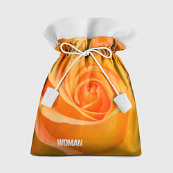Мешок для подарков Оранжевая роза - woman, цвет: 3D-принт