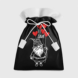 Мешок для подарков Гном с сердечками, цвет: 3D-принт