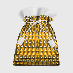 Мешок для подарков Узор из треугольников жёлтый, цвет: 3D-принт