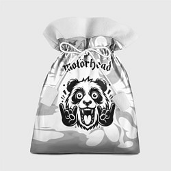 Мешок для подарков Motorhead рок панда на светлом фоне, цвет: 3D-принт