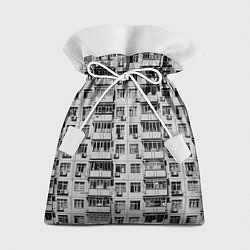 Мешок для подарков Панелька в черно-белых тонах, цвет: 3D-принт