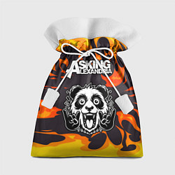 Мешок для подарков Asking Alexandria рок панда и огонь, цвет: 3D-принт