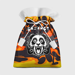 Мешок для подарков Garbage рок панда и огонь, цвет: 3D-принт