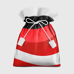 Мешок для подарков Объемные волны абстракции и геометрии белый красны, цвет: 3D-принт
