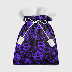 Мешок для подарков Узор анархия фиолетовый, цвет: 3D-принт