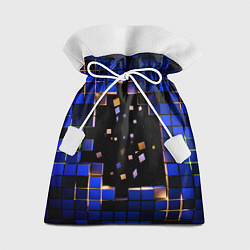 Мешок для подарков Окно в пространство - синие кубы, цвет: 3D-принт