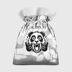 Подарочный мешок Coldplay рок панда на светлом фоне