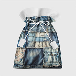 Мешок для подарков Patchwork denim - vogue, цвет: 3D-принт