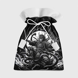Мешок для подарков Кричащий самурай и огромный монстр, цвет: 3D-принт