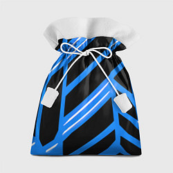 Мешок для подарков Black and white stripes on a blue background, цвет: 3D-принт