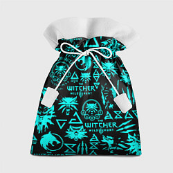 Мешок для подарков Ведьмак неоновые логотипы, цвет: 3D-принт