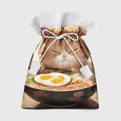 Мешок для подарков Котенок обожает рамен, цвет: 3D-принт