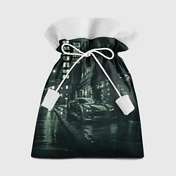 Мешок для подарков Спорткар на тёмной улице, цвет: 3D-принт