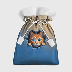 Мешок для подарков Выглядывающий котенок, цвет: 3D-принт