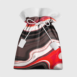 Мешок для подарков Волнистые горизонтальные чёрно-красные полосы на б, цвет: 3D-принт
