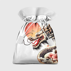 Мешок для подарков Японский дракон и солнце, цвет: 3D-принт