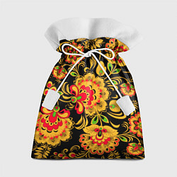 Мешок для подарков Хохлома - роспись, цвет: 3D-принт