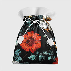 Мешок для подарков Цветы винтажный узор, цвет: 3D-принт