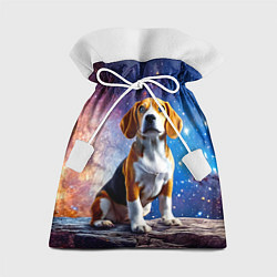 Мешок для подарков Бигль в космосе, цвет: 3D-принт