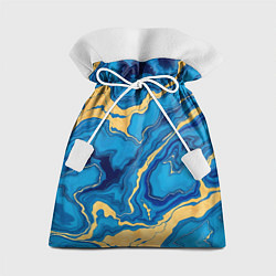 Мешок для подарков Синий мрамор с золотом, цвет: 3D-принт