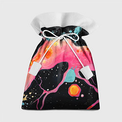 Мешок для подарков Розовая текстура в черном, цвет: 3D-принт