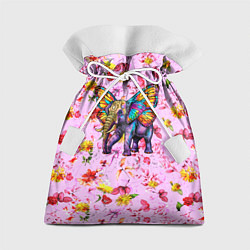 Мешок для подарков Слон с крыльями бабочки, цвет: 3D-принт