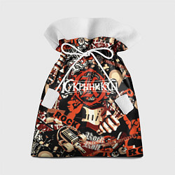 Мешок для подарков Кукрыниксы на фоне электрогитар, цвет: 3D-принт