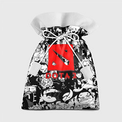 Мешок для подарков Dota черно белые персонажи, цвет: 3D-принт