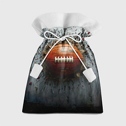 Мешок для подарков Мяч американского футбола на сером, цвет: 3D-принт