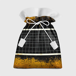 Мешок для подарков Волейбольная сетка на черном, цвет: 3D-принт