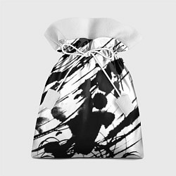 Мешок для подарков Брызги и штрихи черной краски, цвет: 3D-принт