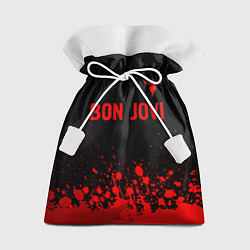 Мешок для подарков Bon Jovi - red gradient посередине, цвет: 3D-принт