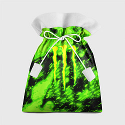 Мешок для подарков Monster energy кислотное лого, цвет: 3D-принт