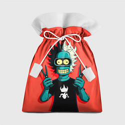 Мешок для подарков Бендер в образе рокера и парикмахера, цвет: 3D-принт