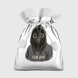 Мешок для подарков Мем окак с котом, цвет: 3D-принт