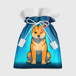 Мешок для подарков Сиба-ину с неоновым взглядом, цвет: 3D-принт